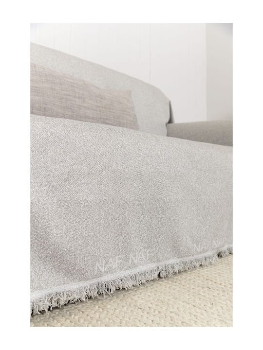 Naf Naf Crown Ριχτάρι Πολυθρόνας Chenille 180x180εκ. Crown Pampa 5 ΓΡΚΙ ΑΝΟΙΧΤΟ