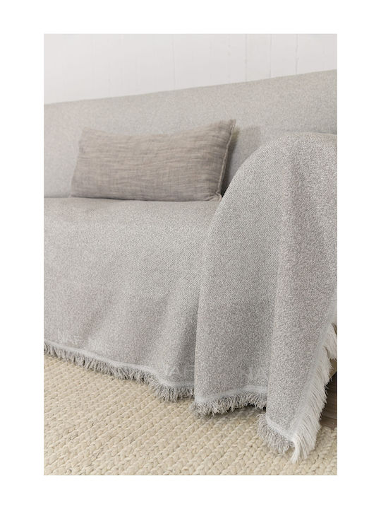 Naf Naf Crown Ριχτάρι Πολυθρόνας Chenille 180x180εκ. Crown Pampa 5 ΓΡΚΙ ΑΝΟΙΧΤΟ