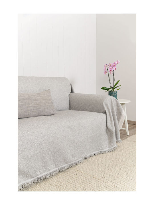 Naf Naf Crown Ριχτάρι Πολυθρόνας Chenille 180x180εκ. Crown Pampa 5 ΓΡΚΙ ΑΝΟΙΧΤΟ