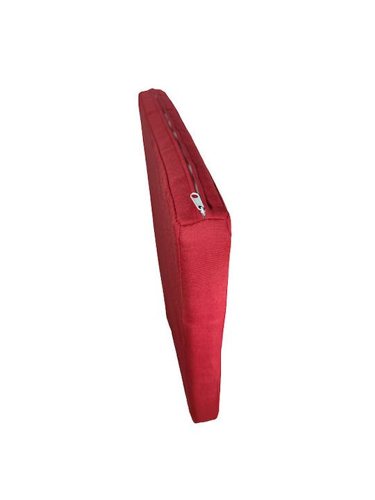 Outdoor Chair Cushion Waterproof Fabric Red Colour Zipper 43*47*5cm