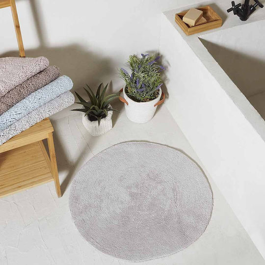 Στρογγυλό Πατάκι Fieldcrest Ultra Soft 60 Rοuνd Light Grey