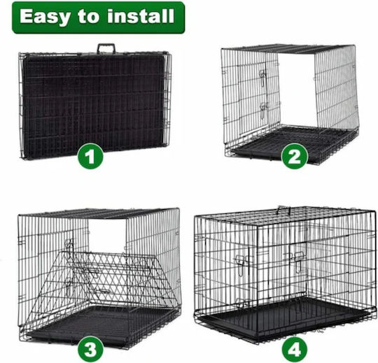 MrZoo Crate Dog Wire Crate with 2 Doors Large 92x57x63cm