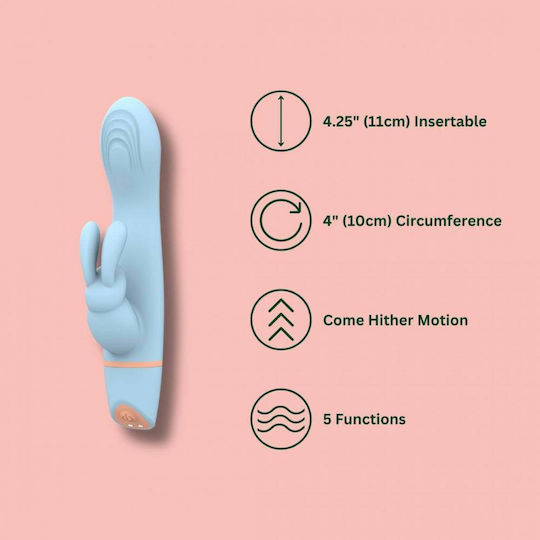 Loving Joy Mina Hail Come Hither Vibrator Rabbit 18cm Light Blue