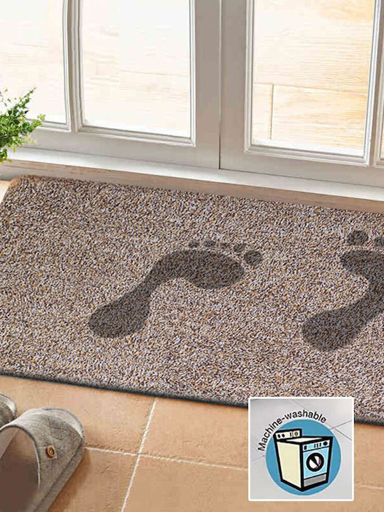Doormat 45x71cm Non-Slip Backing Beige