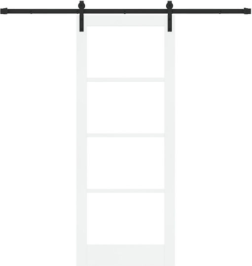 Vidaxl Συρόμενη Πόρτα Σετ Χαλκά 'orkdal' Λευκή 83x211 Cm