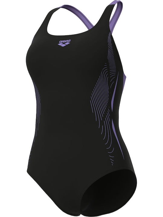 Pro Back Gra Sportlicher Badeanzug Black / Purple