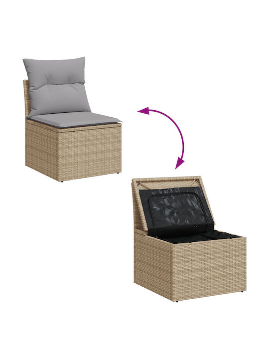 Zweisitziges Sofa Außenbereich Rattan mit Kissen 55x55x37cm