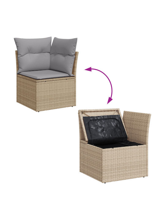 Zweisitziges Sofa Außenbereich Rattan mit Kissen 55x55x37cm