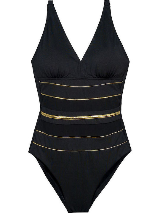 One Piece Swimsuit With Light Padding Black