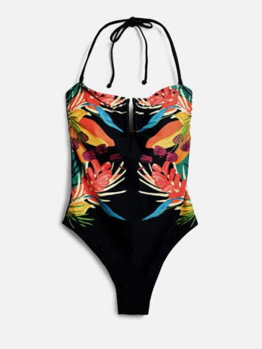 Bahamasa Ii Badeanzug Blumen Schwarz