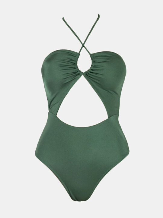 Swimsuit with Cutouts For Large Bust Evergreen