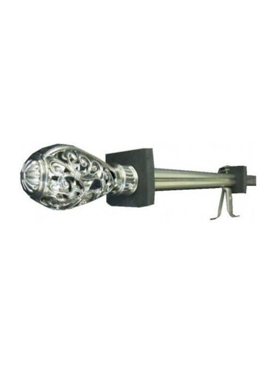 Bară Pliabilă Metalică Pentru Perdele Single 300-300cm Argintie 0200087