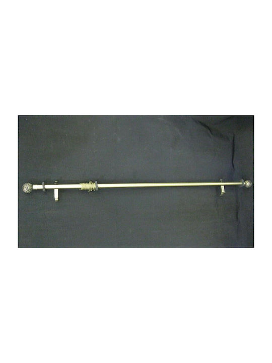 Extendable Metallic Curtain Pole Ball Single 300-300cm Bronze 0200089
