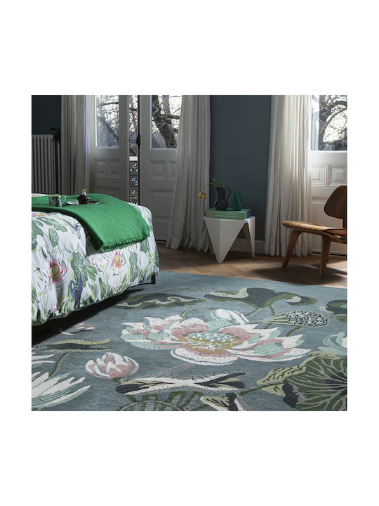 Covoare Living Waterlily 38608 Midnight Pond Wedgwood Acasă 150 Cm Rotund