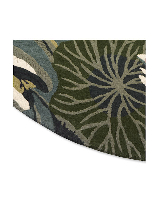 Covoare Living Waterlily 38608 Midnight Pond Wedgwood Acasă 150 Cm Rotund