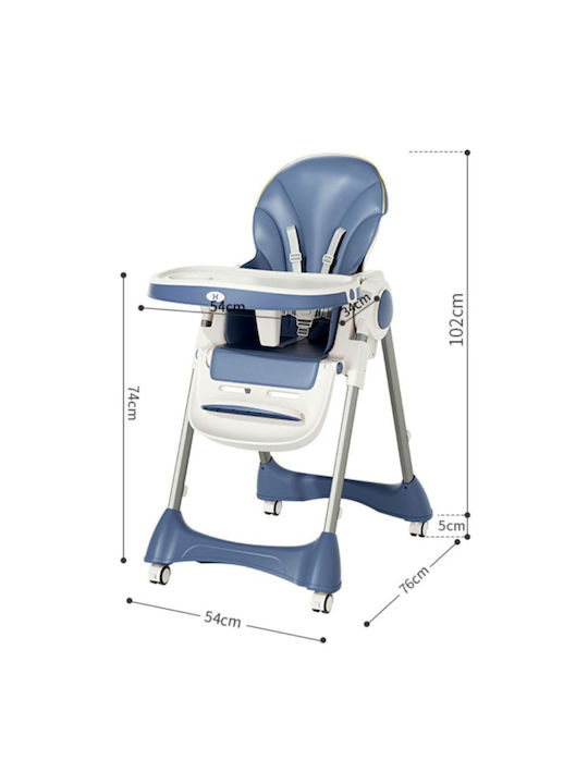 Dream House Foldable Baby Highchair With Adjustable Height Pink