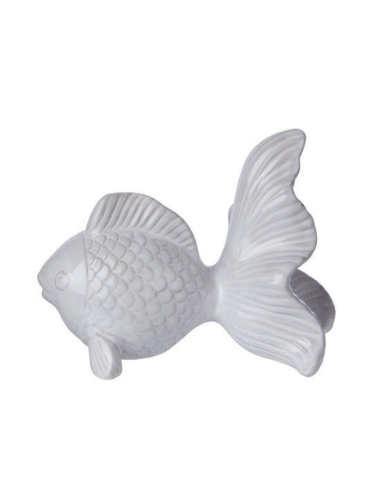 Koi Διακοσμητικό Κεραμικό Λευκό Λευκό Μήκος 11cm X Πλάτος 19cm X Ύψος 13cm