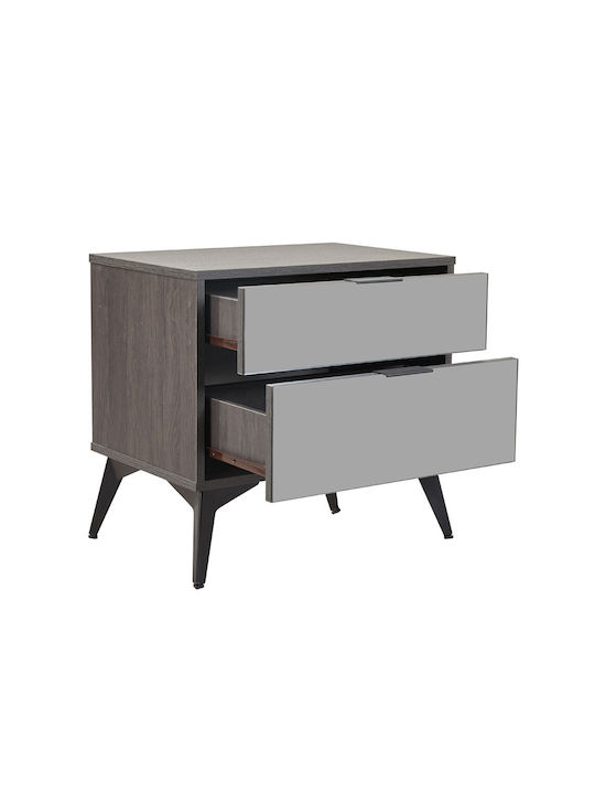 Nachttisch Specchio Schwarz 58x39x55cm