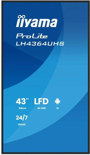 Iiyama LH4364UHS-B1AG Afișaj Public LCD VA 4K UHD 43"