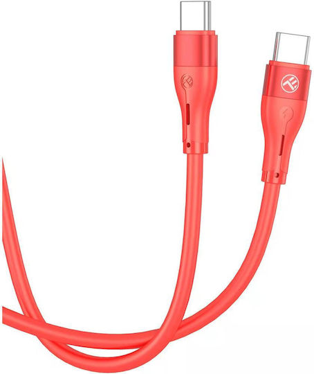Tellur Silikon Typ-C zu Typ-C Kabel PD60W 1m Rot