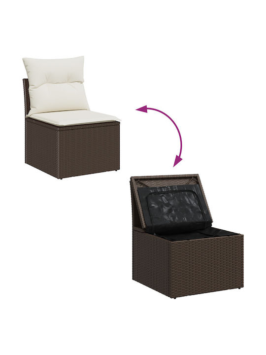 Zweisitziges Sofa Außenbereich Rattan mit Kissen 55x55x37cm