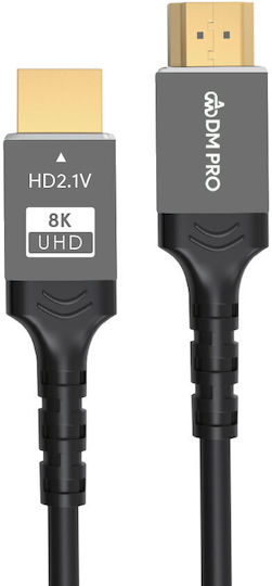 DM Pro HDMI 2.1 Ultra High Speed 48Gbps 4K 120Hz HDR VRR Cable HDMI male - HDMI male 3m Μαύρο