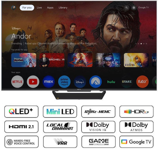 Metz Smart Τηλεόραση 65" 4K UHD LED 65MNE9000Z HDR (2024)