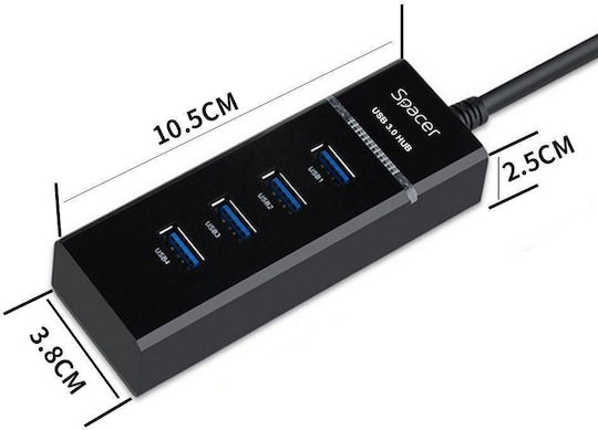 Spacer Hub 4 Θυρών USB 3.0 με σύνδεση USB-A