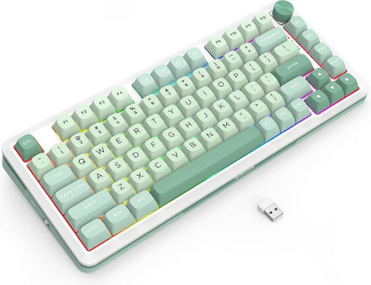 Redragon Cyrus K681CGC PRO Drahtlos Gaming Mechanische Tastatur 75% mit Benutzerdefiniert Silber Schaltern und RGB-Beleuchtung (Englisch US) Weiß