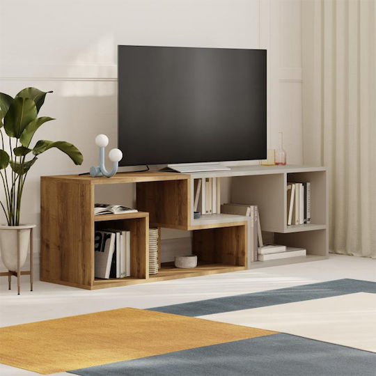Σύνθετο Σαλονιού Glis Ανοιχτό Καρυδί - Sandstone Μ145xΒ35xΥ44.8εκ.