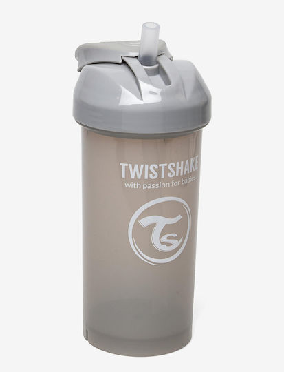 Twistshake Baby Cup Straw Cup made of Plastic Gray 360ml for 6m+m+