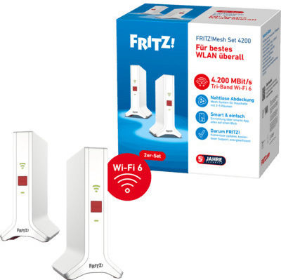 AVM 20003108 WiFi-Mesh-Netzwerk Zugangspunkt Wi-Fi 6 Dualband (2,4 & 5 GHz) in Doppelpack