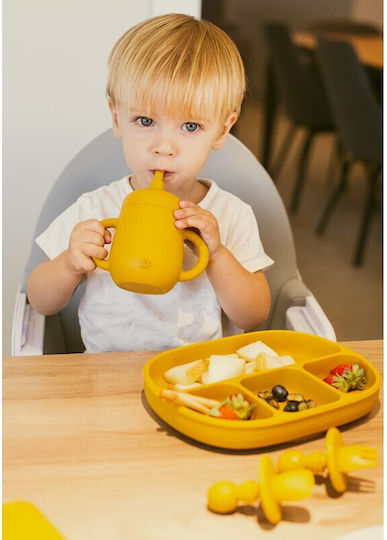 Interbaby Baby Cup with Handles and Straw made of Silicone Pink 175ml for 6m+m+ SI007-66