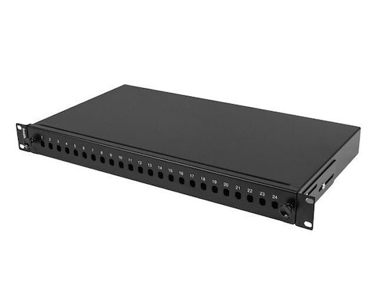 Lanberg Optical Patch Panel for Rack 1U 19" with 24 Ports Black