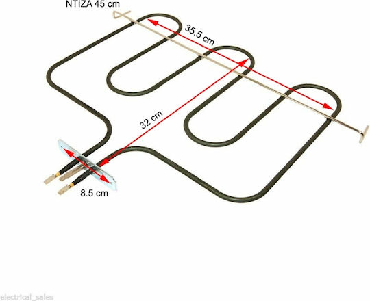 41000114 Bottom Replacement Heating Element Oven Compatible with Candy 32x35.5cm