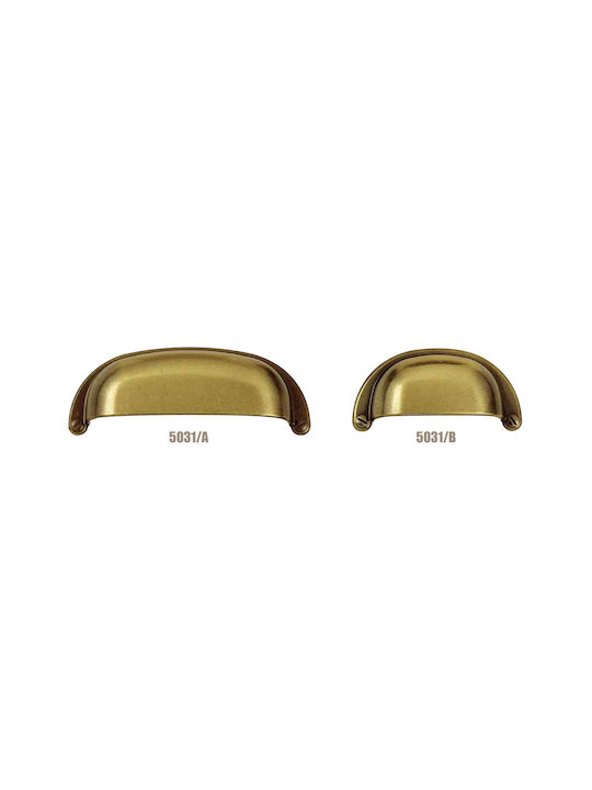 Furniture Handle Flush Handle Series 5031 Antique Giusti 74mm #5031/0b-br