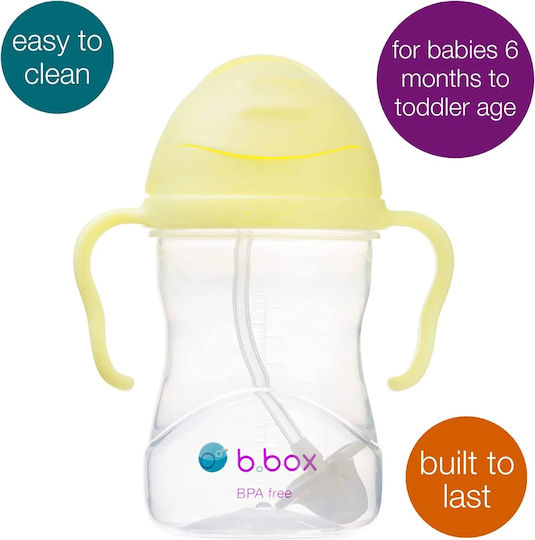B.Box Kleinkinderbecher Sippy Cup aus Plastik Gelb 240ml für 6m+m+