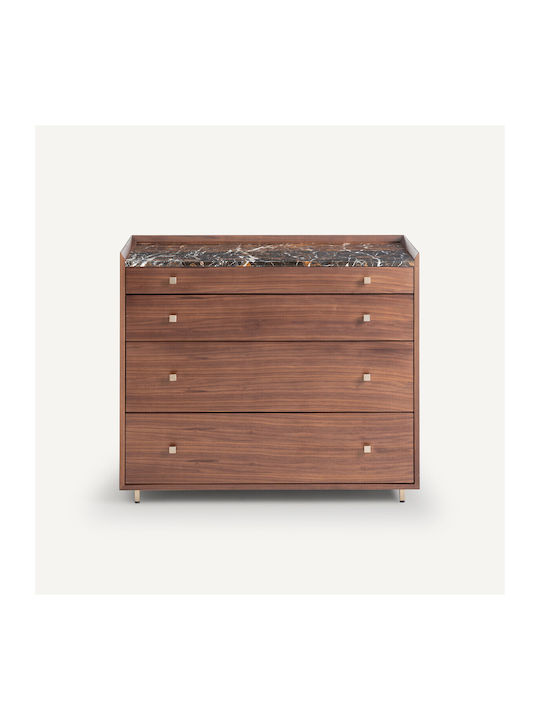 Kommode Marmor Holz Walnuss