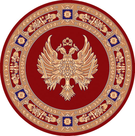 Църковен Килим Ротонда Ф 250 см Isexan Atlantis Orthodoxia Отворени Крила Червено