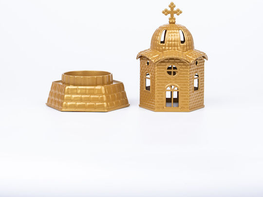 Vigil Oil Lamp Small Metallic Church 5 Different Shades Dimension 17 X 10 Cm