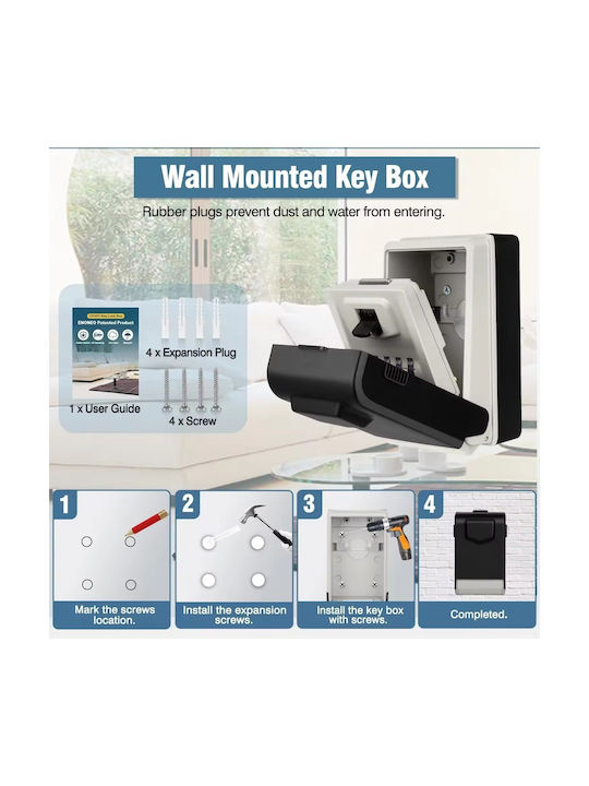 Combination Key Holder Metallic with Lock Keyboard 8x13.5x13.5cm