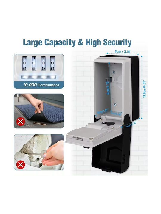 Combination Key Holder Metallic with Lock Keyboard 8x13.5x13.5cm