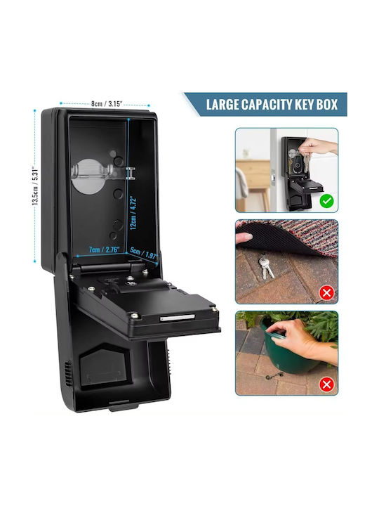 Combination Key Holder Metallic with Lock Keyboard 8x13.5x13.5cm