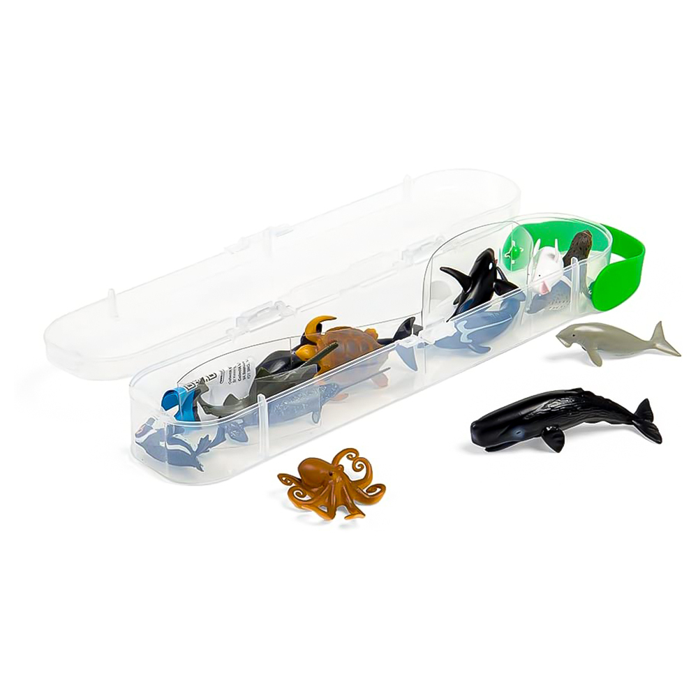 Collecta Miniature Toy Pencil case with Mini Sea Animals Pencil