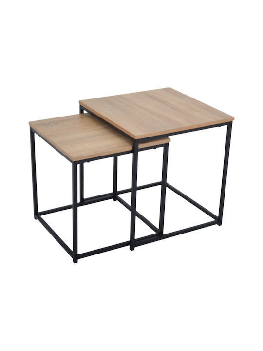 Quadratisches Zigon Metall Schwarz 2Stück M45xB45xH45cm