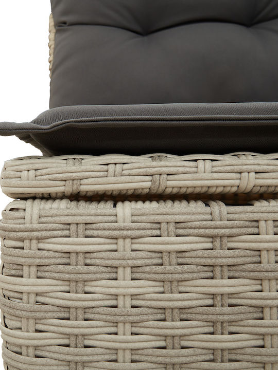 Zweisitziges Sofa Außenbereich Rattan mit Kissen 55x55x37cm