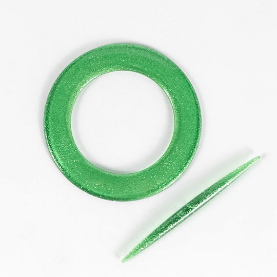 Suport De Perdea Rotund Din Plastic Verde Cu Stras