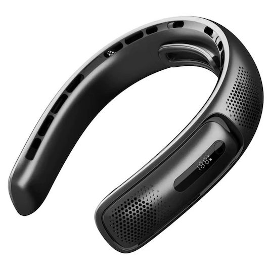 Techsuit Ανεμιστηράκι Λαιμού USB Επαναφορτιζόμενο 4000mAh 9W Μαύρο