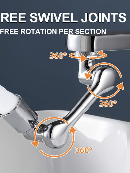 360° Triple Rotating Arm Faucet Extension 2 Pressure Modes Jet & Foam Easy Sink Cleaning Face & Hair Washing 360° Triple Rotating Arm Faucet Extension 2 Pressure Modes Jet & Foam Easy Sink Cleaning Face & Hair Washing