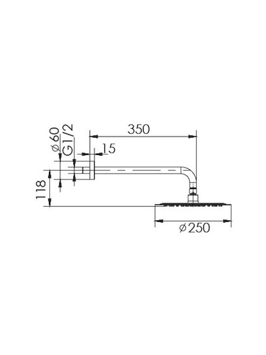 Excel Fuego Built-In Mixer Set 2 Exits Hand Shower & Wall Shower Head